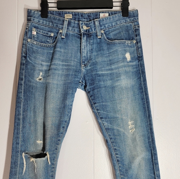 AG Adriano Goldschmied Nikki Relaxed Skinny Distressed Jeans Size 26 - Picture 6 of 7